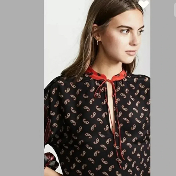 ALICE + OLIVIA NWT Asha Blouson Sleeve Top Blouse - Picture 7 of 11